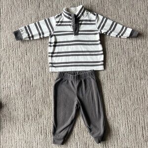 Carter's Gray and White Striped Kids Matching Set